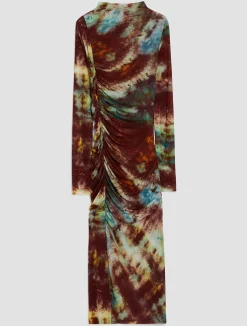 Draped jersey midi dress