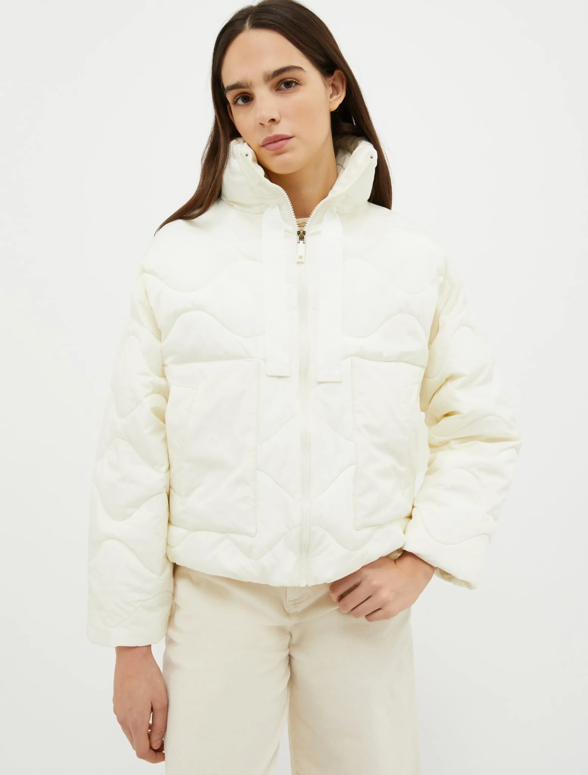 Drawstring padded puffer jacket