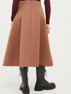 Duchess-satin corolla skirt