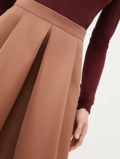 Duchess-satin corolla skirt