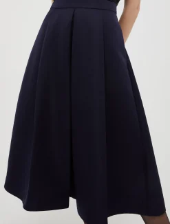 Duchess-satin corolla skirt