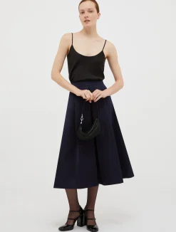 Duchess-satin corolla skirt