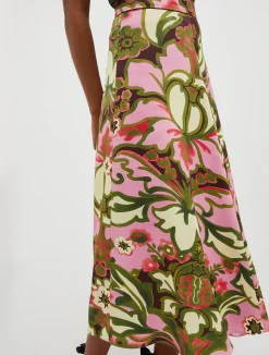 Envers-satin midi skirt