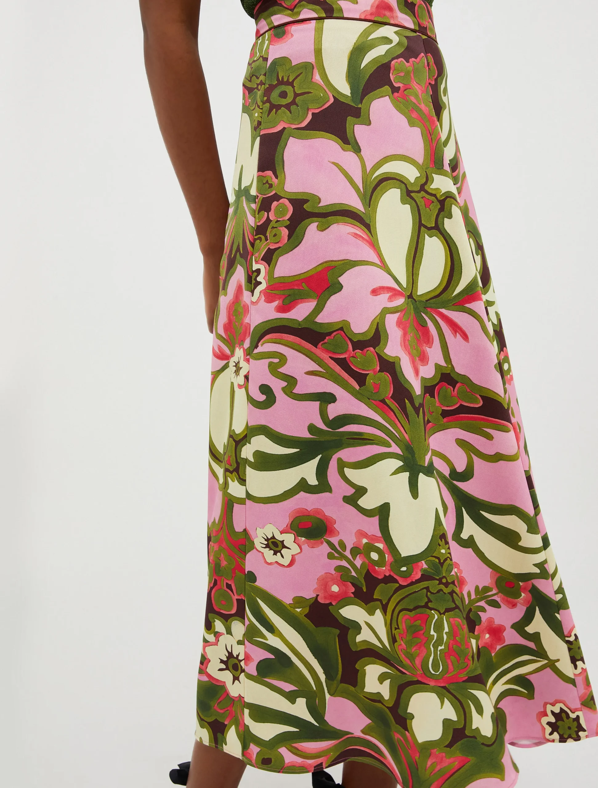 Envers-satin midi skirt