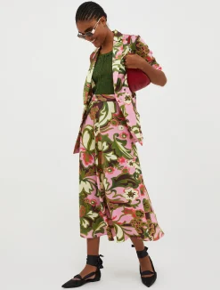 Envers-satin midi skirt