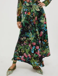 Envers-satin midi skirt