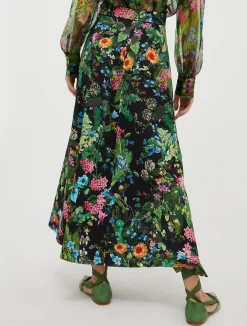 Envers-satin midi skirt