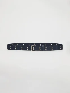 Eyelet-embellished belt