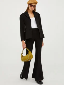 Flared canvas trousers