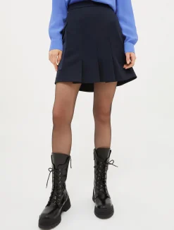 Flared jersey mini skirt