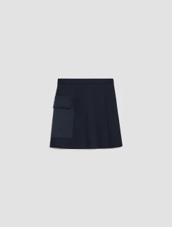 Flared jersey mini skirt
