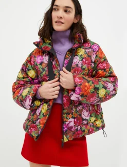 Floral padded puffer jacket