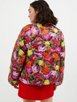Floral padded puffer jacket