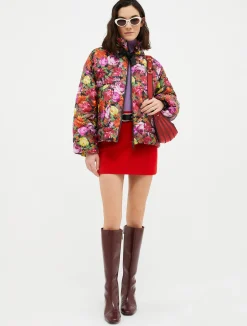 Floral padded puffer jacket