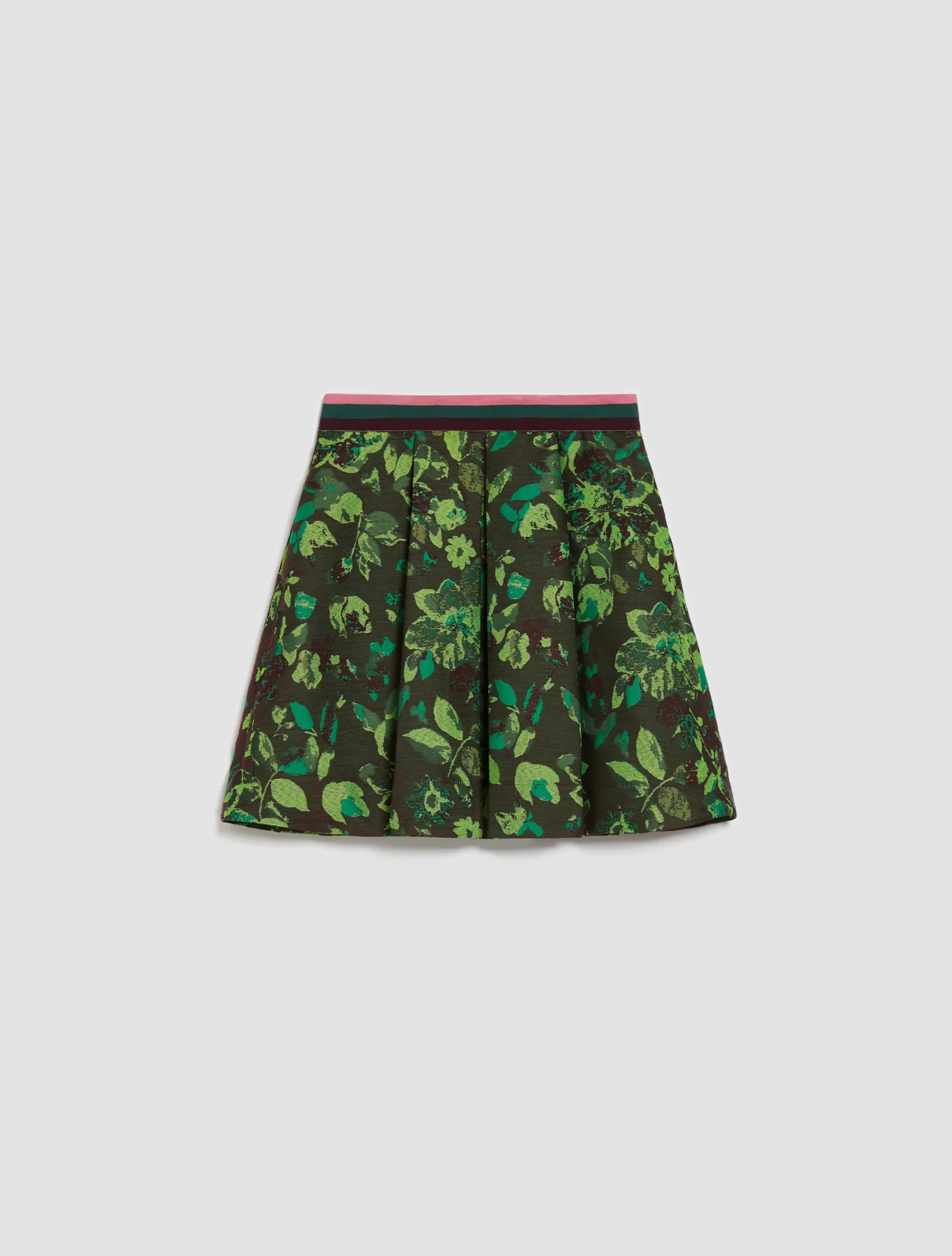 Floral-jacquard skirt