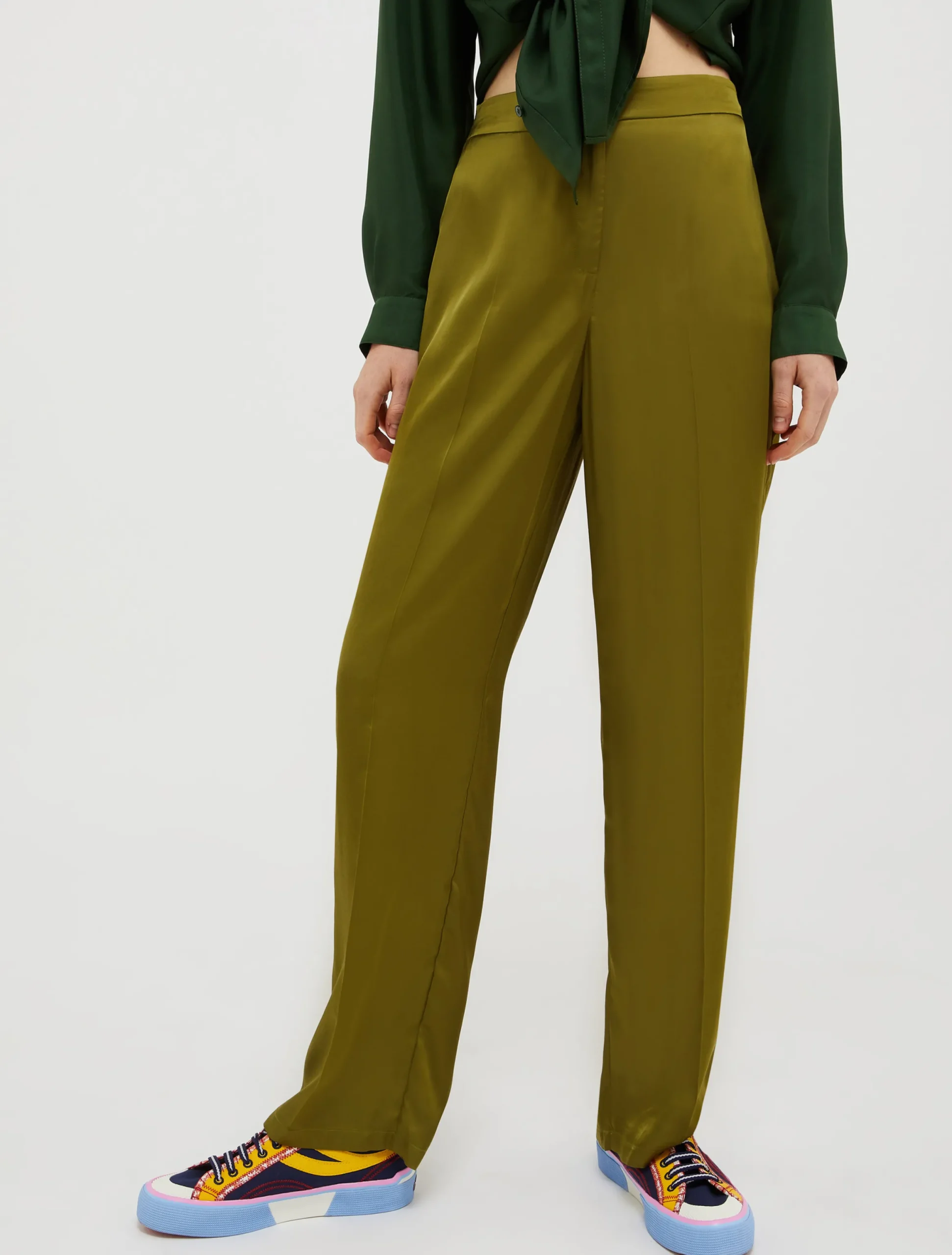 Flowing satin trousers