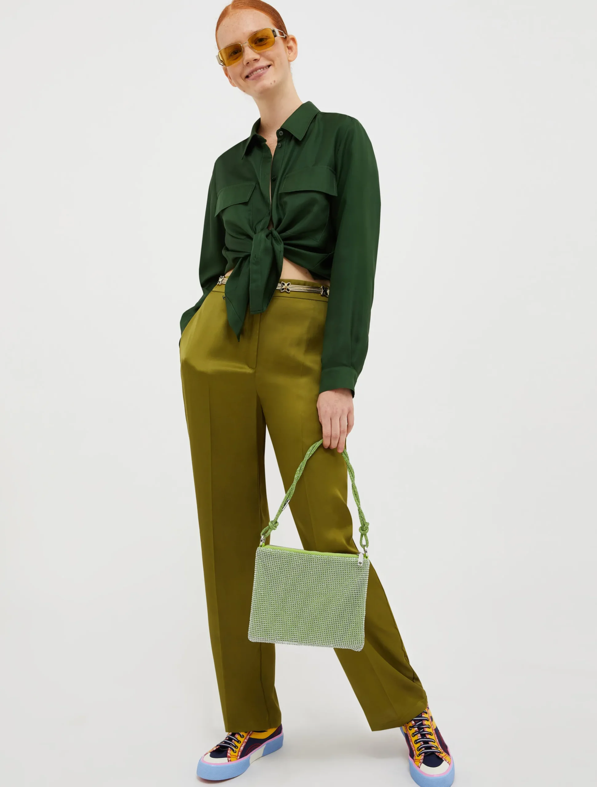 Flowing satin trousers
