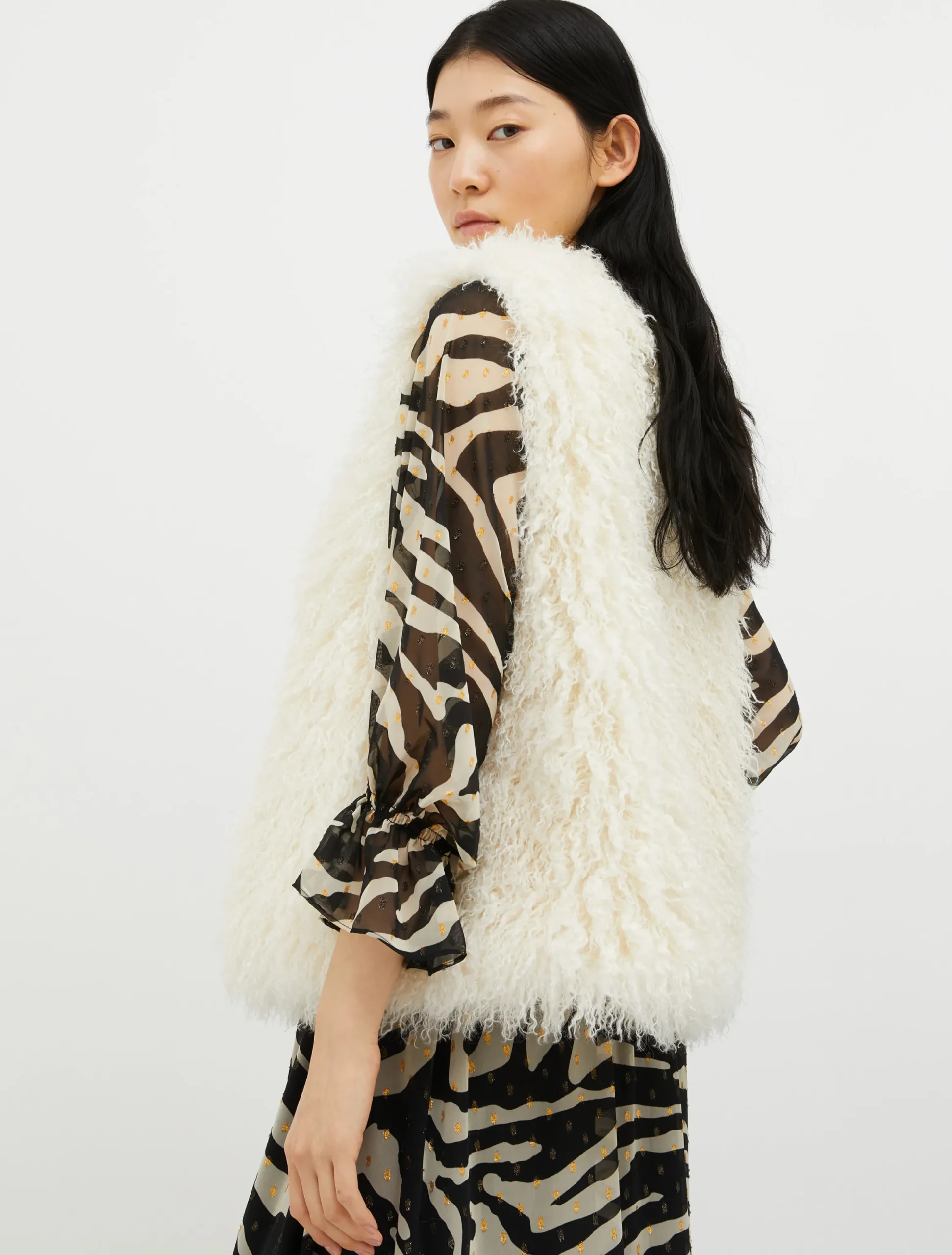 Fluffy frisé gilet