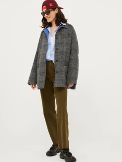 Fringed straight-leg trousers