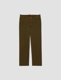 Fringed straight-leg trousers