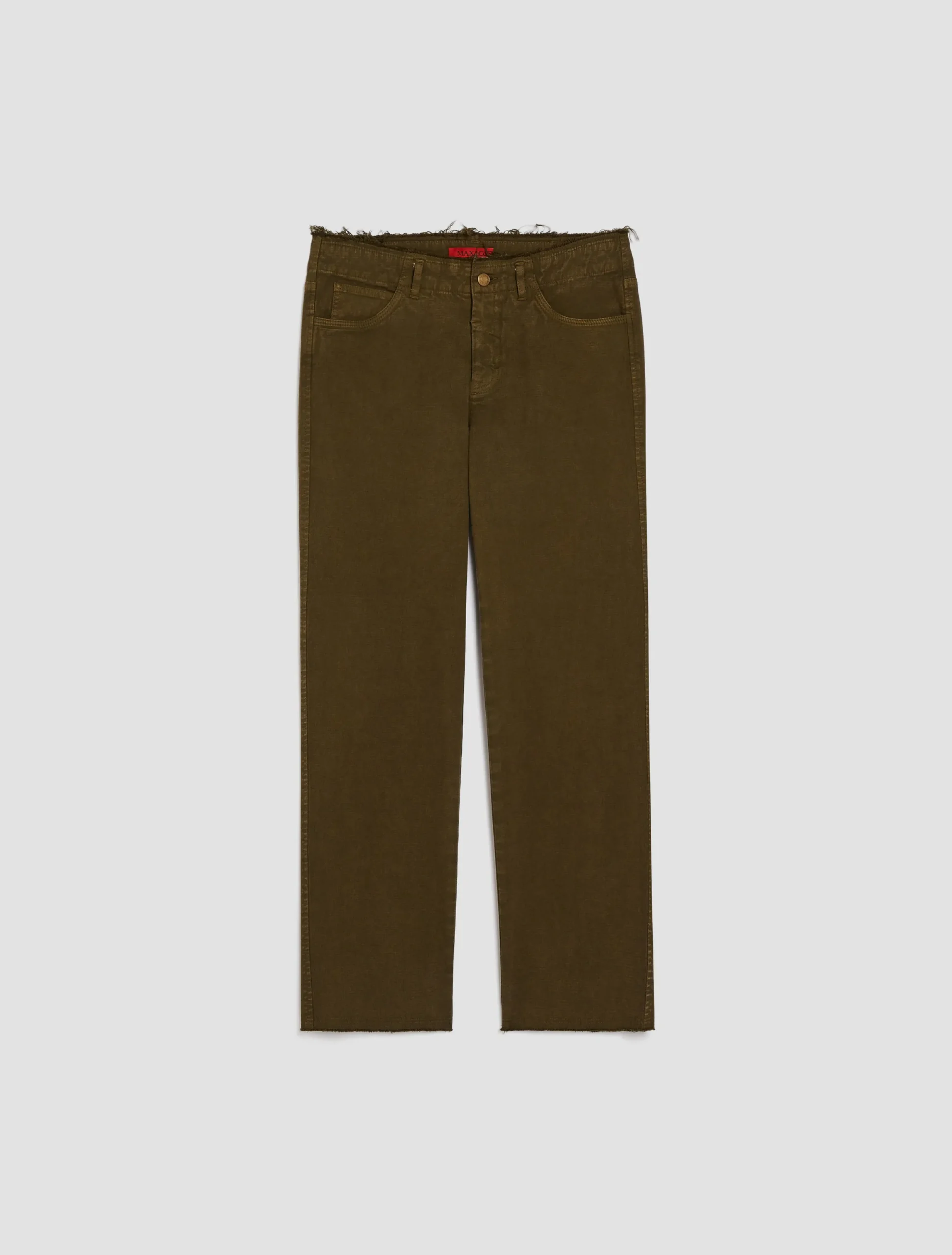 Fringed straight-leg trousers