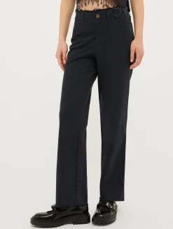 Fringed straight-leg trousers