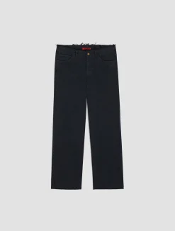 Fringed straight-leg trousers