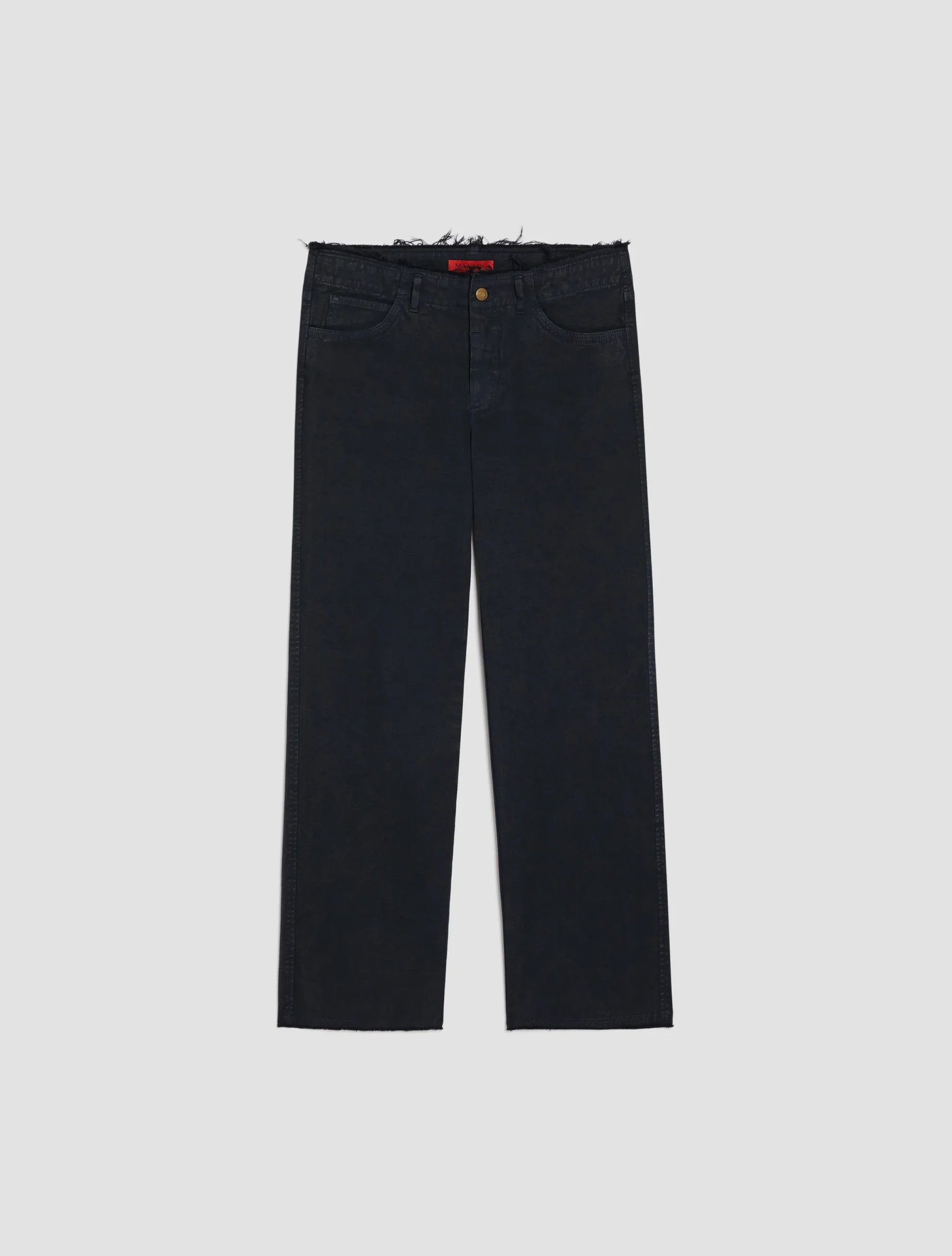 Fringed straight-leg trousers