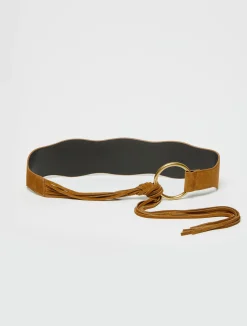 Fringed suede belt