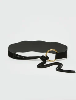 Fringed suede belt