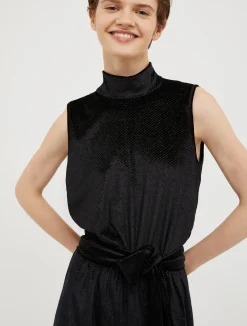 Glittered velvet-jersey jumpsuit