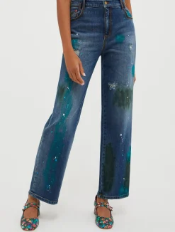 Hand-painted hipster jeans