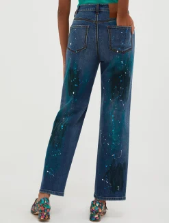 Hand-painted hipster jeans