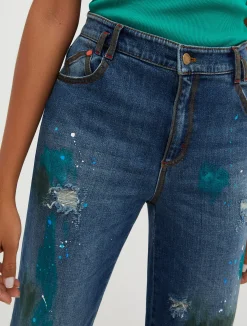 Hand-painted hipster jeans