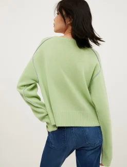 Heart-embroidered cashmere jumper