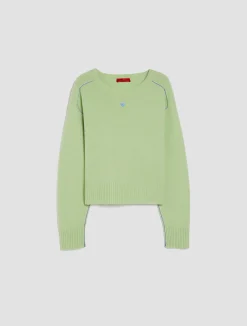 Heart-embroidered cashmere jumper