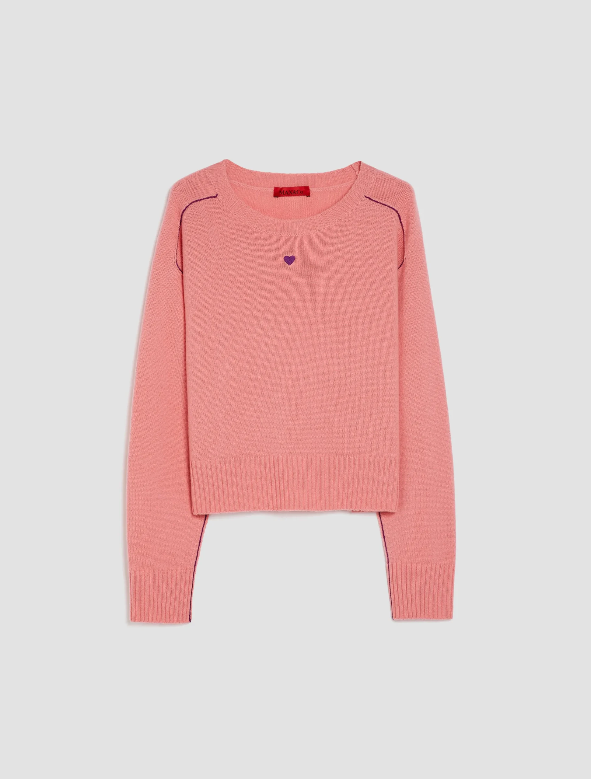 Heart-embroidered cashmere jumper