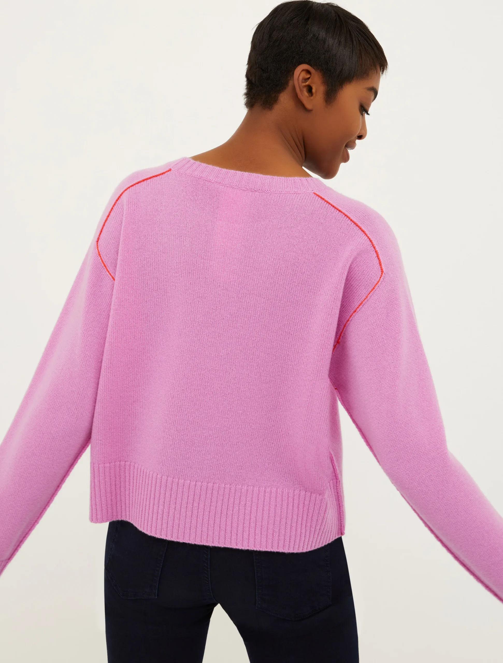 Heart-embroidered cashmere jumper
