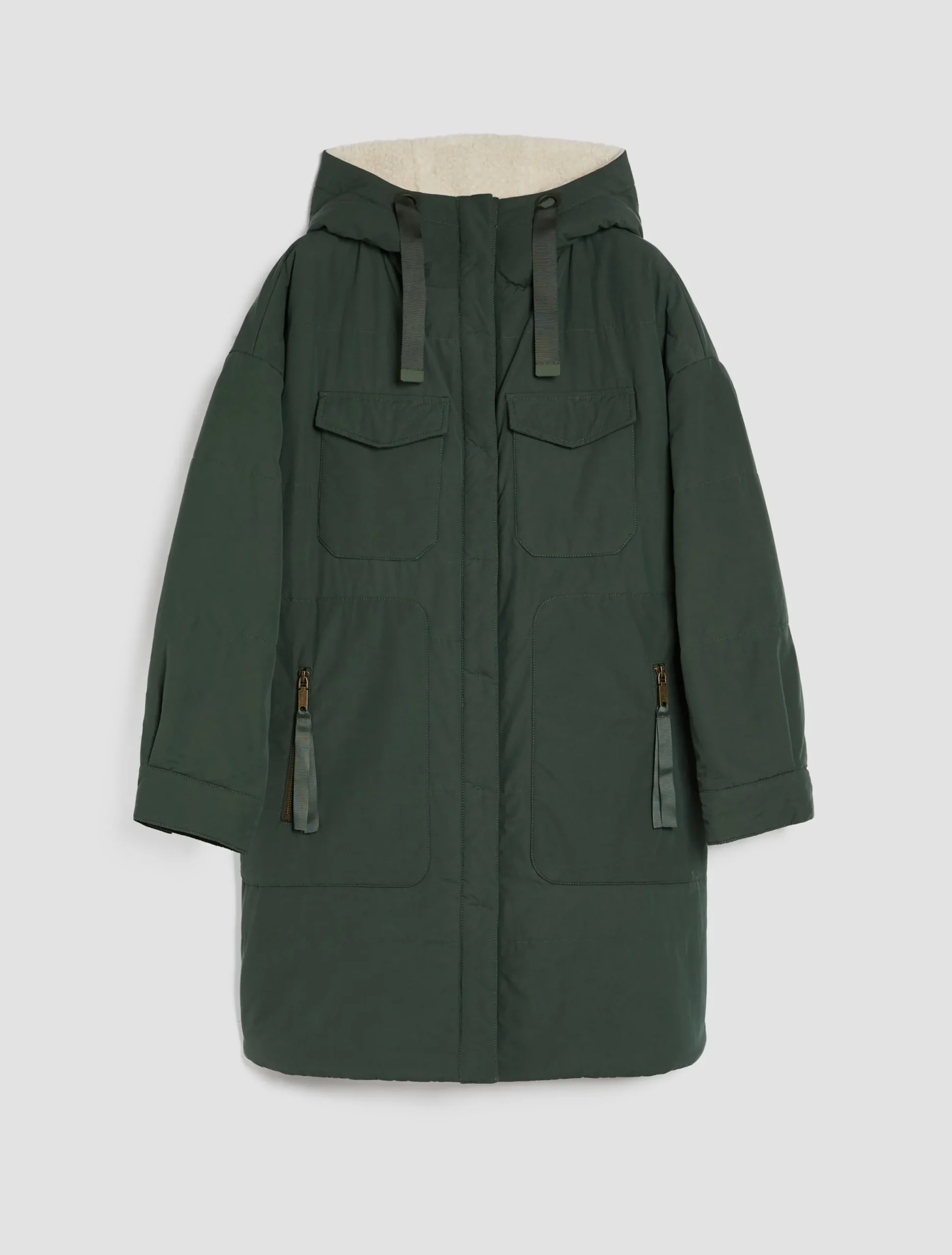 Hooded brushed-cotton parka