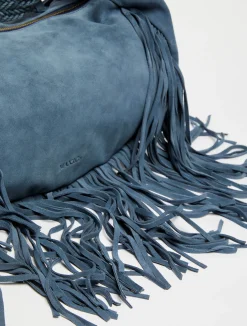 Hug fringed maxi hobo bag