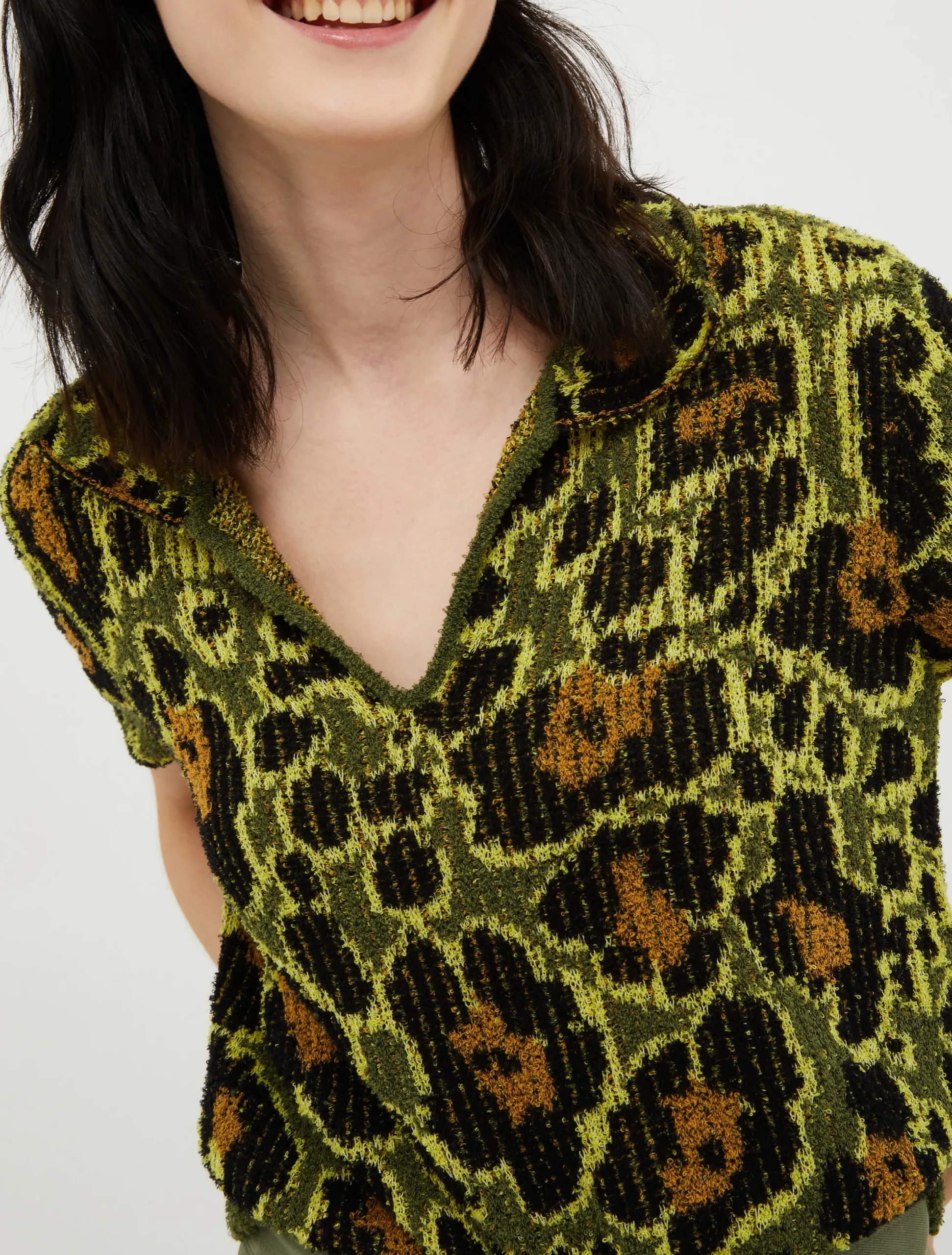 Jacquard cotton-bouclé jumper