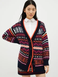 Jacquard maxi cardigan