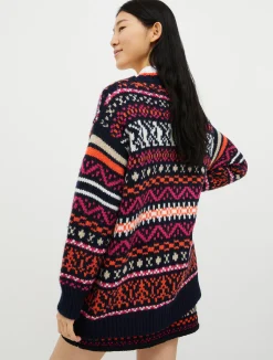 Jacquard maxi cardigan