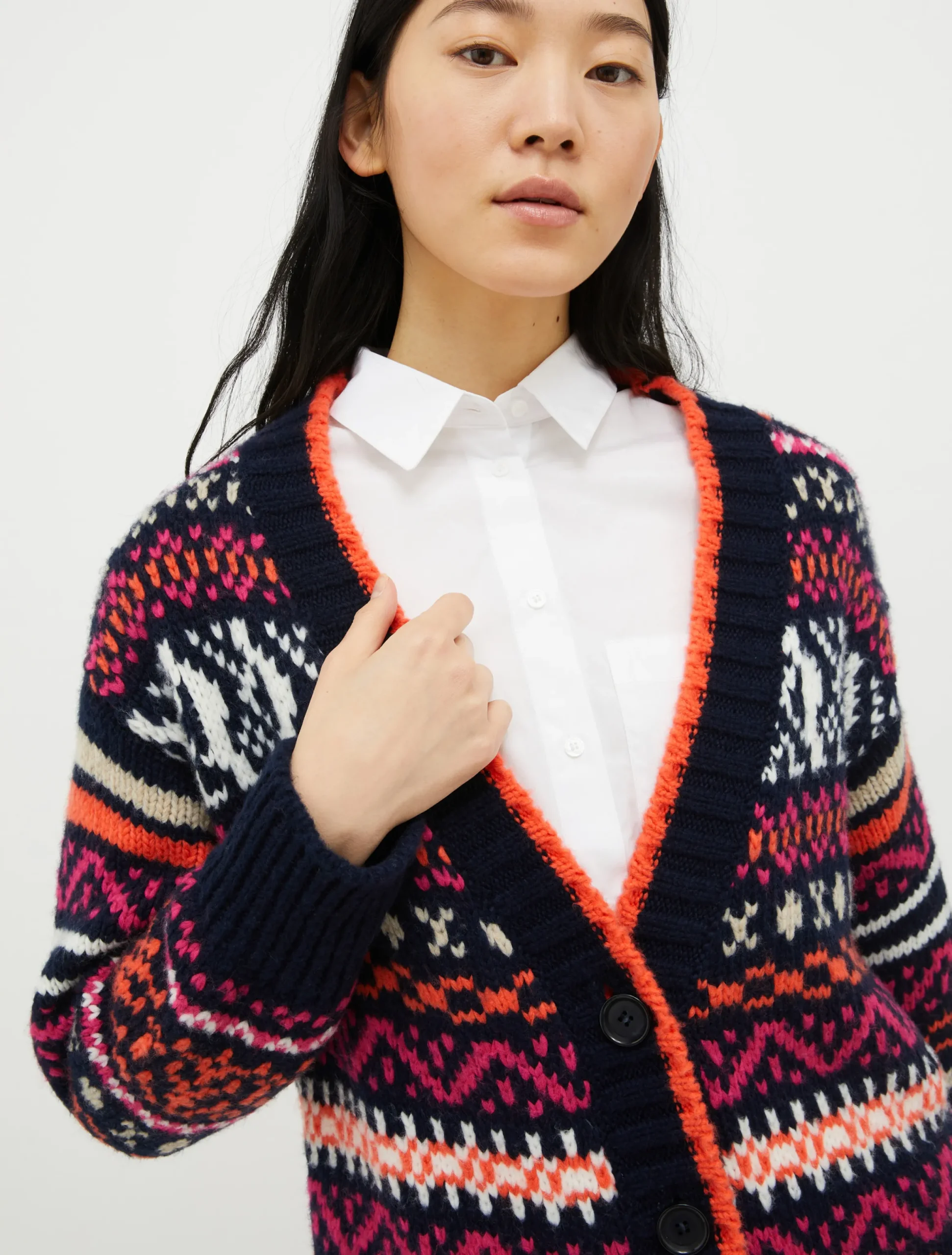 Jacquard maxi cardigan