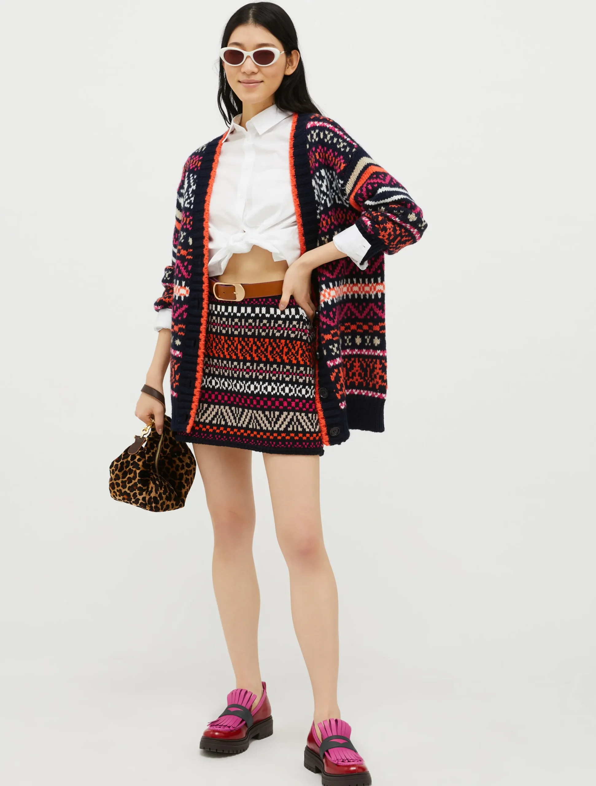 Jacquard maxi cardigan