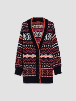 Jacquard maxi cardigan