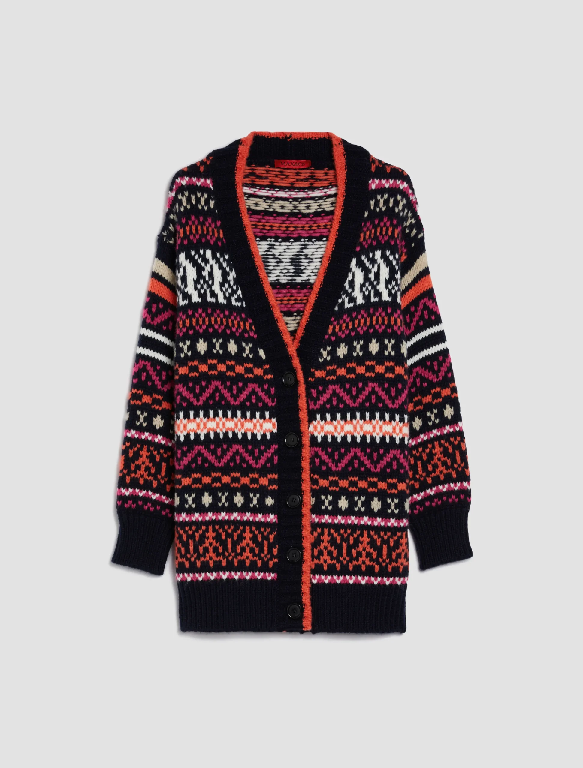 Jacquard maxi cardigan