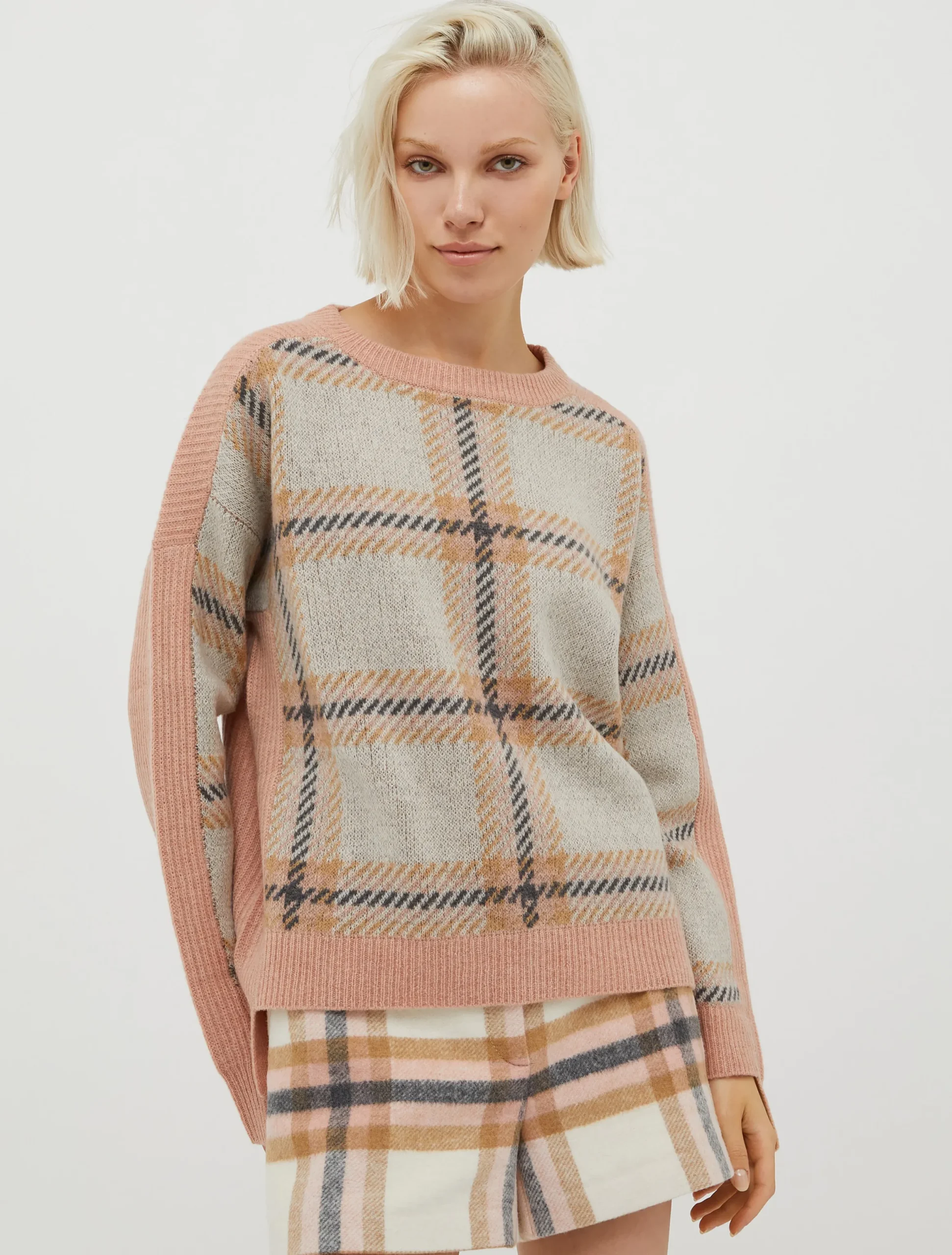 Jacquard pure wool jumper