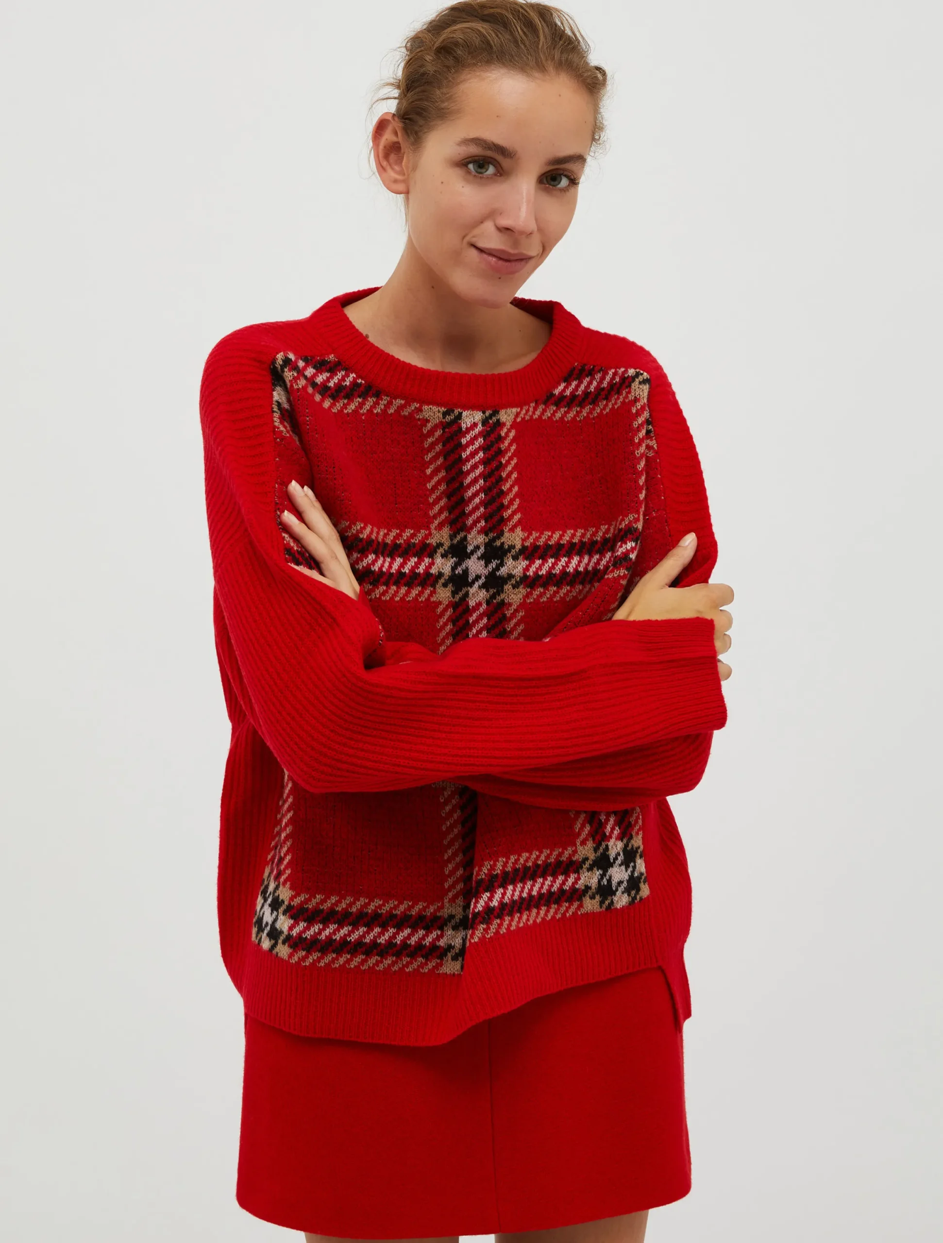 Jacquard pure wool jumper
