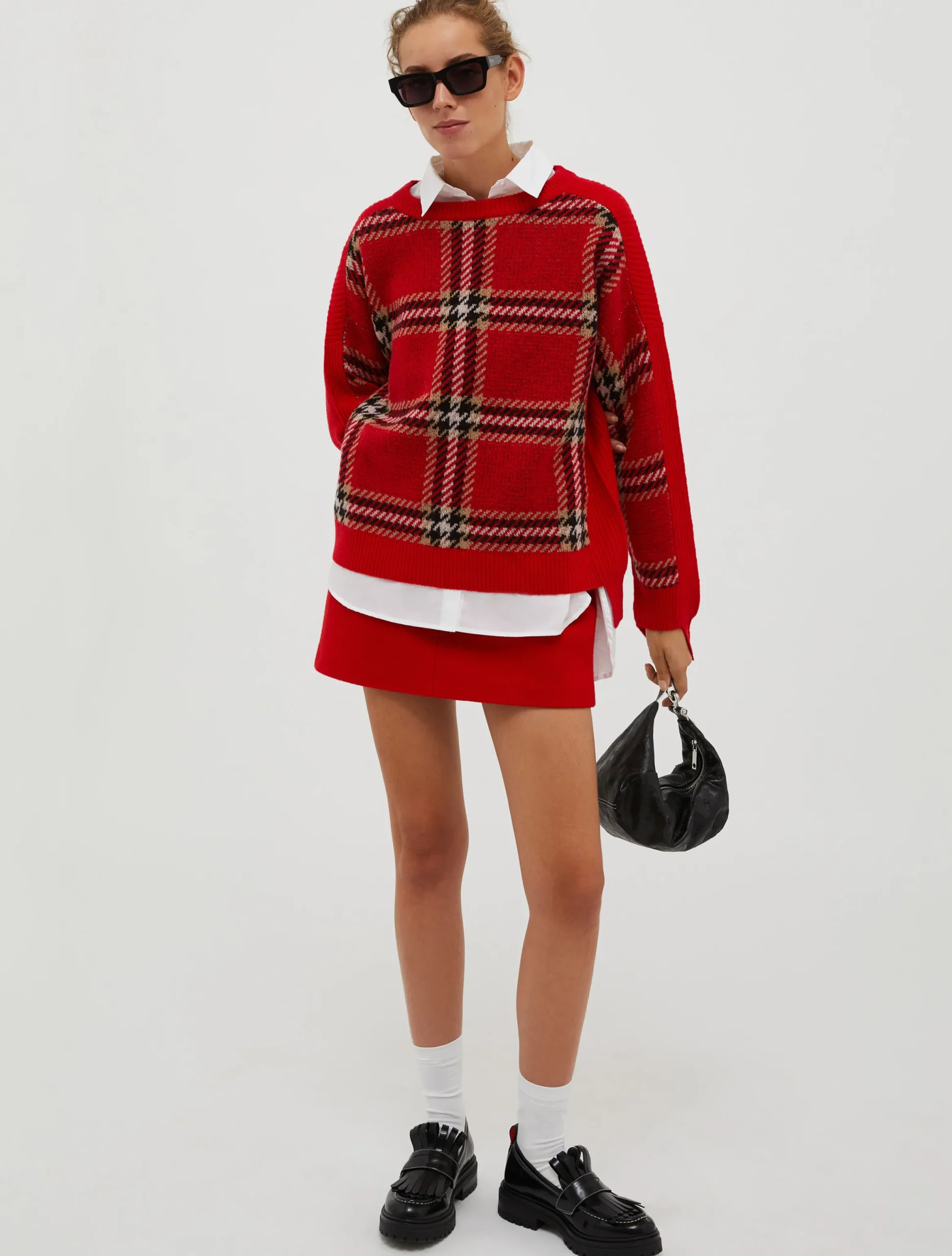 Jacquard pure wool jumper